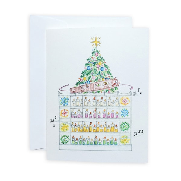 Atlanta Rich's Pink Pig Christmas Greeting Card or Notecard Set