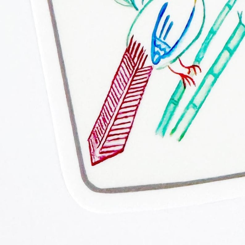 Mahjong Bird Bam Sticker, Mahjong Gift, Mahjong Party Decor, Tile Game Gift, Hostess Gift image 2