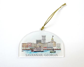 Savannah, Georgia Skyline Acrylic Ornament