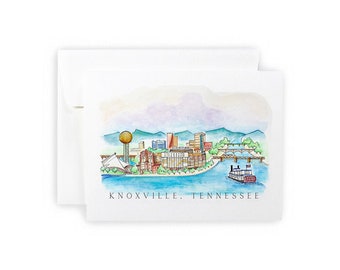 Knoxville, Tennessee Skyline Greeting Card or Notecard Set