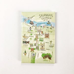 Savannah, Georgia Magnets SAV map COLOR