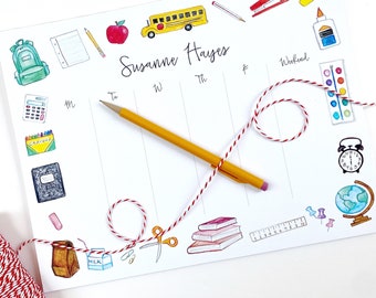 School Days Weekly Personalized Notepad