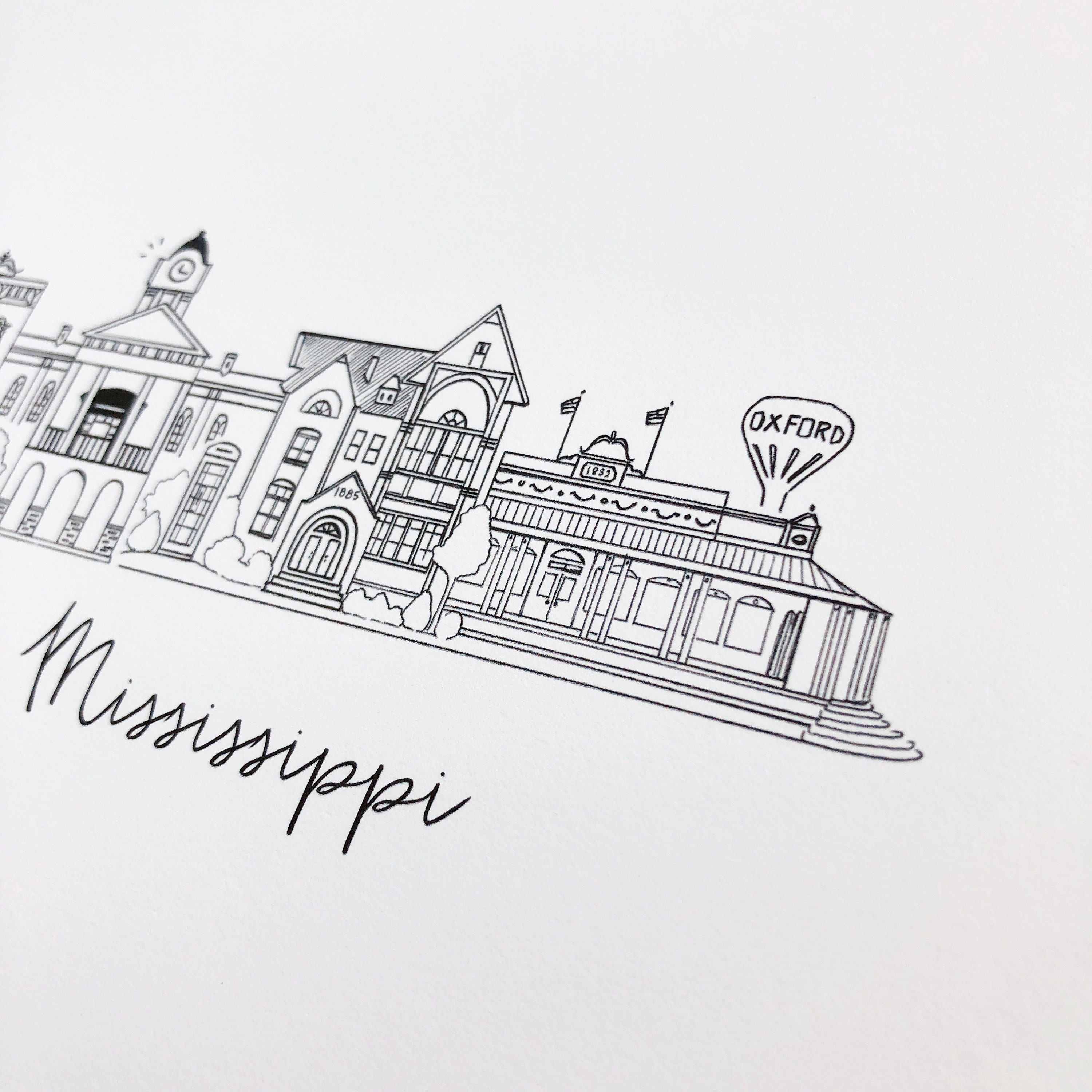 Oxford Mississippi Art Print Etsy