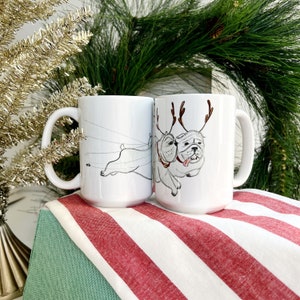 Bulldog Reindeer Mug