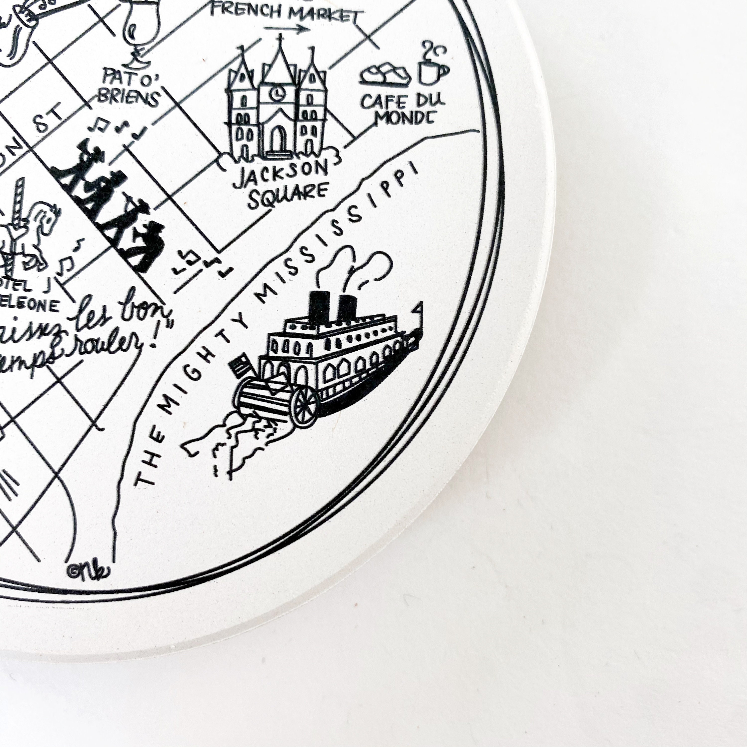 Ceramic New Orleans Map Coasters Etsy