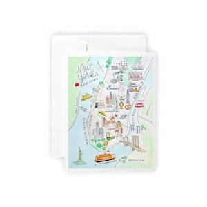 New York City Map Stationery: Available as a single card or boxed set of 8
