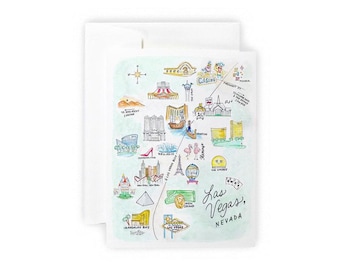 Las Vegas, Nevada Greeting Card or Notecard Set, City Skyline Cards, Las Vegas Gift, Las Vegas Stationery, Hostess Gift
