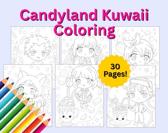 Kawaii Candyland Coloring Book | 30 Cute Aesthetic Pages (PDF Download)