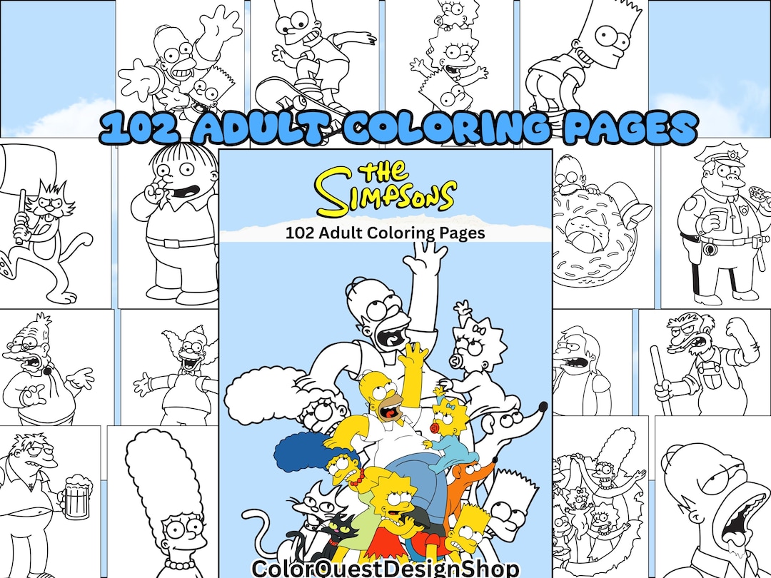 Simpsons Coloring Book: 102 Nostalgic Springfield Character Pages (PDF ...