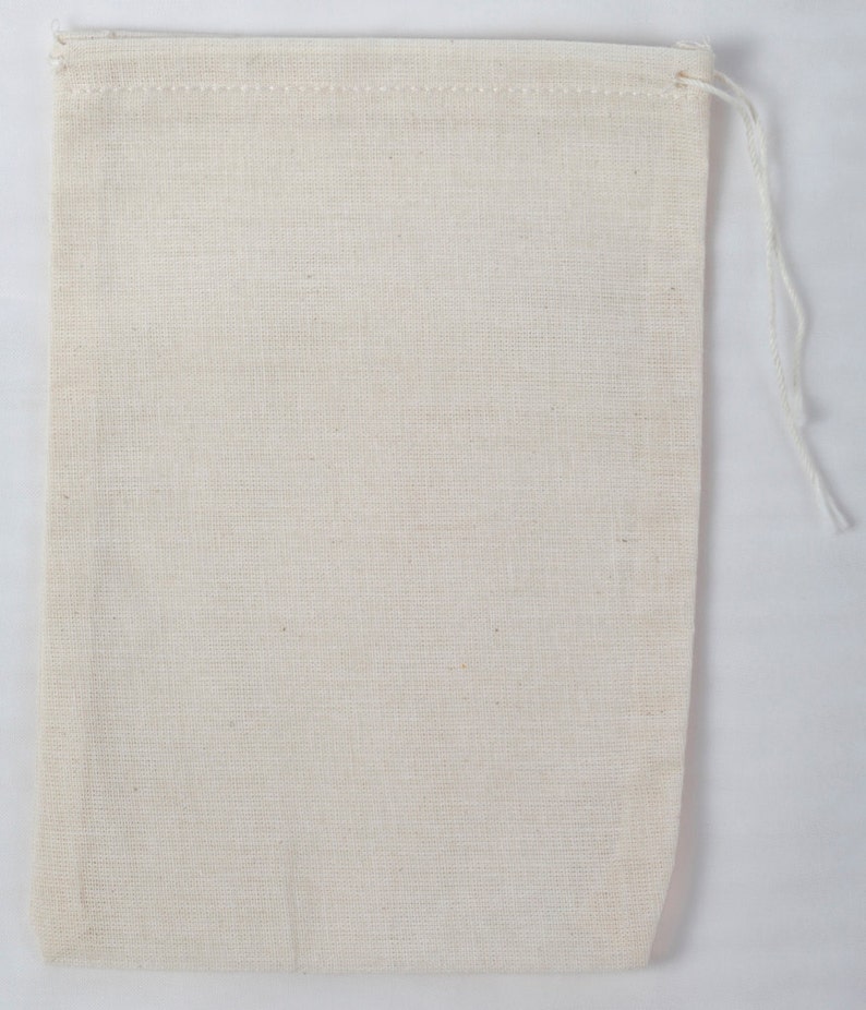 100 4x6 Cotton Muslin Drawstring Bags Bath Soap Herbs image 1