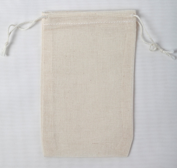 100 3.25x5 inch  Double Drawstring Cotton Muslin Bags