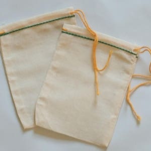 Made in the USA 3x4 inch Natural Cotton Muslin Drawstring Bags image 3