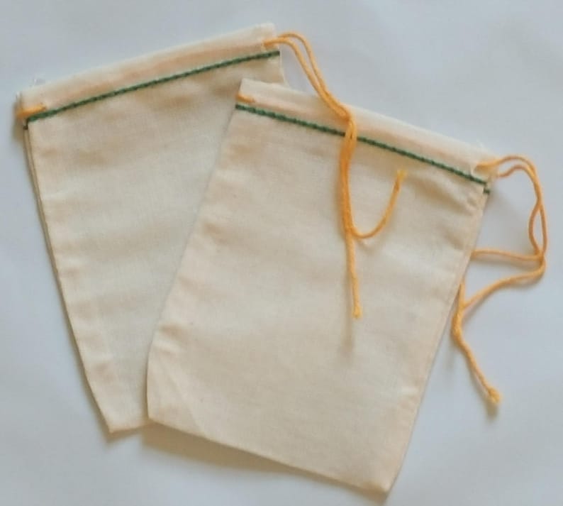 Made in the USA 3x4 inch Natural Cotton Muslin Drawstring Bags image 3