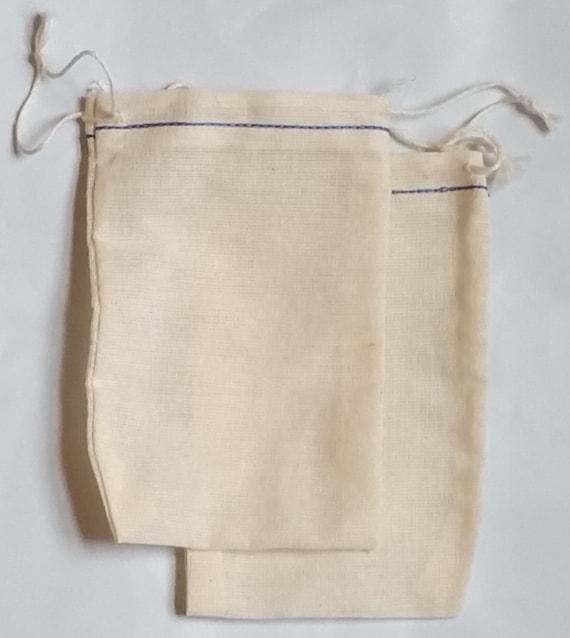 Made in the USA 3x5 double drawstring muslin bags