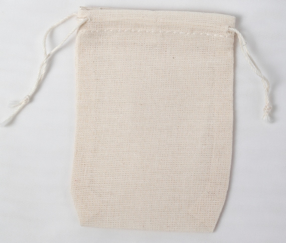 2.75x4 inch Double Drawstring Cotton Muslin Bags 50 Count Pack