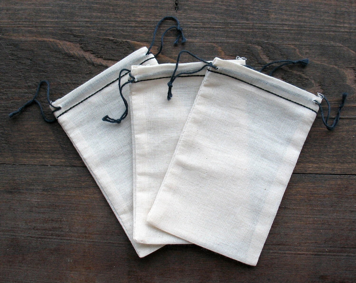 50 Pack Organic Cotton Drawstring Bags – 3.25x5 Inch Natural Muslin Bags For Soap, Gifts & Crafts