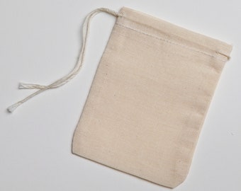 500 3x4 Natural Cotton Muslin Drawstring Bags