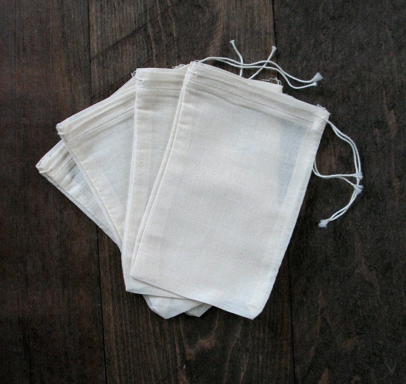 25 3x5 Cotton Muslin Drawstring Bags Bath Soap Herbs Etsy