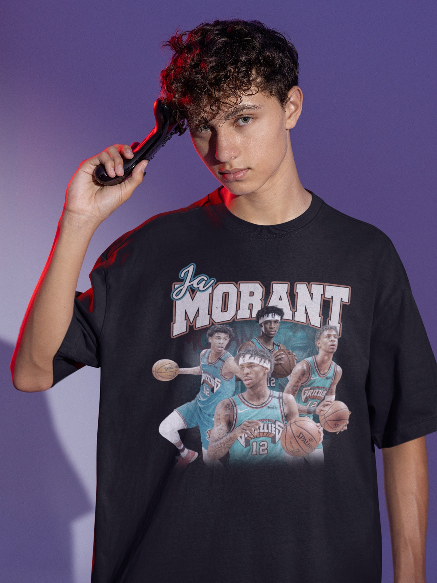 Basketball Morant Vintage 90s T-Shirt boys t shirts custom t shirt plain  white t shirts men