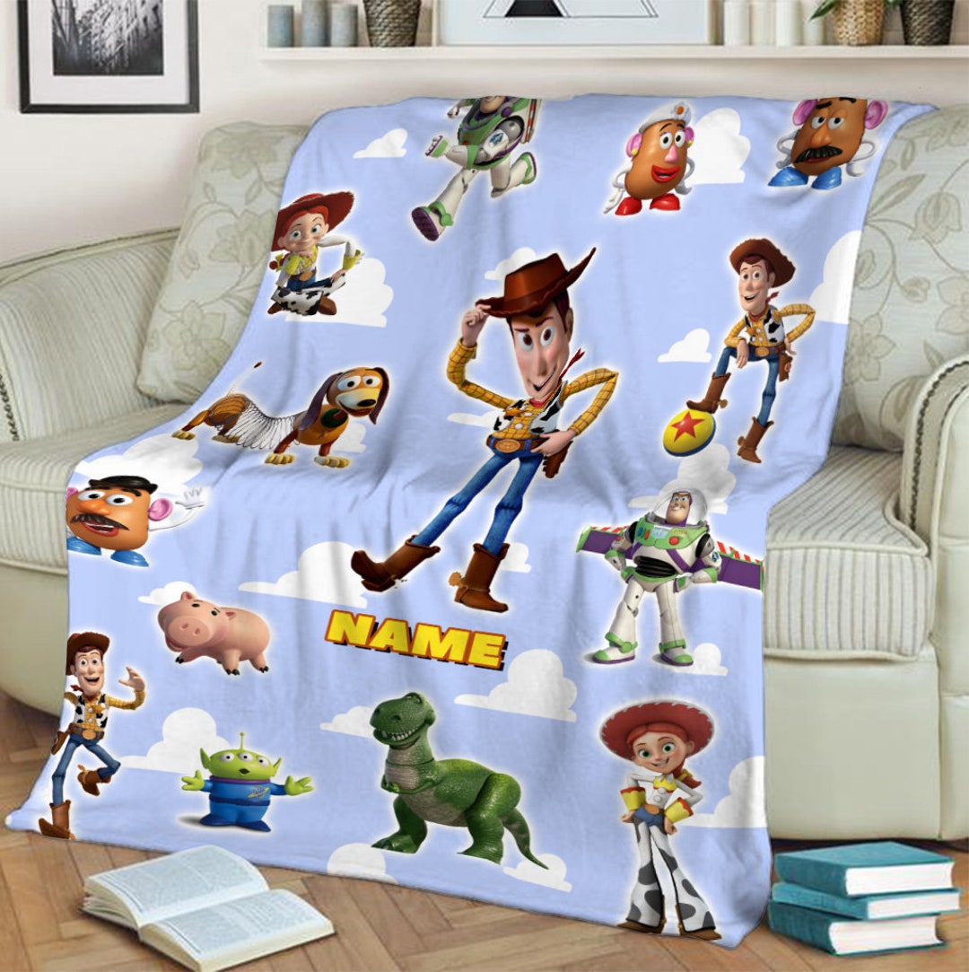 Custom Name Toy Story Blanket Toy Story Characters Blanket Etsy