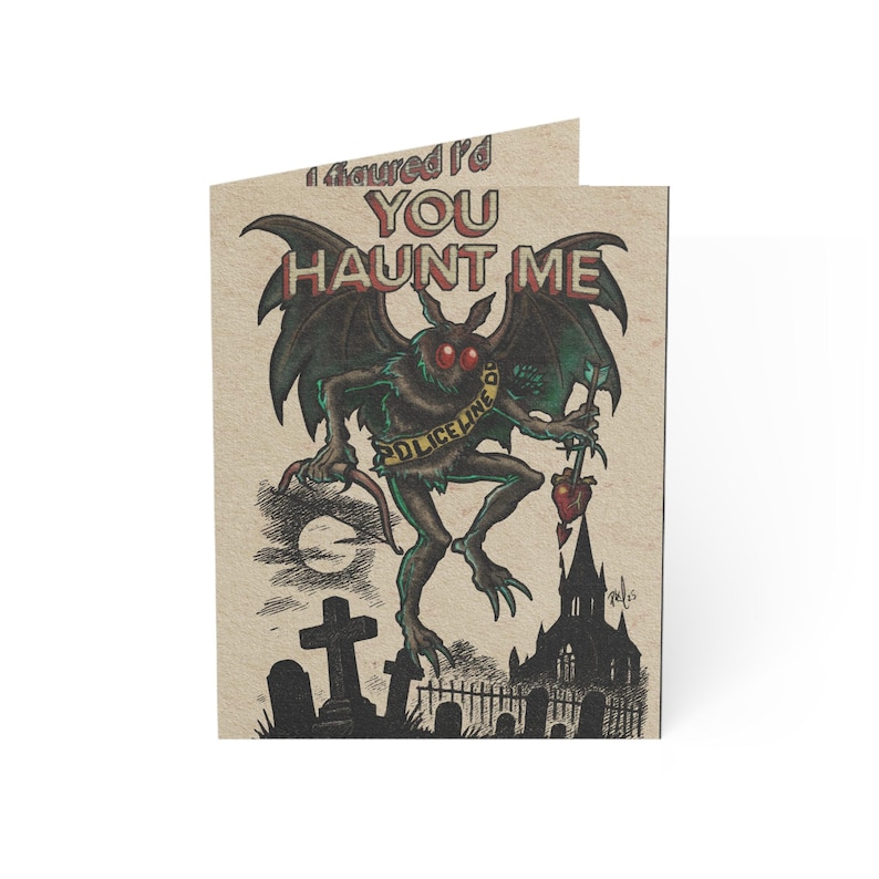 Mothman Anti-Valentine Card: Gothic Horror Romance Greeting image 10