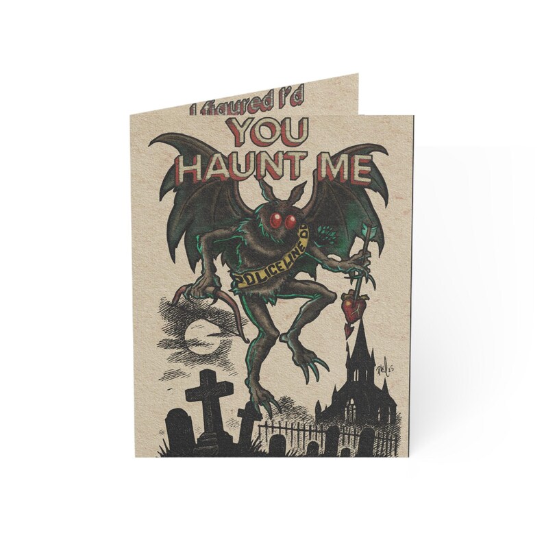 Mothman Anti-Valentine Card: Gothic Horror Romance Greeting image 7