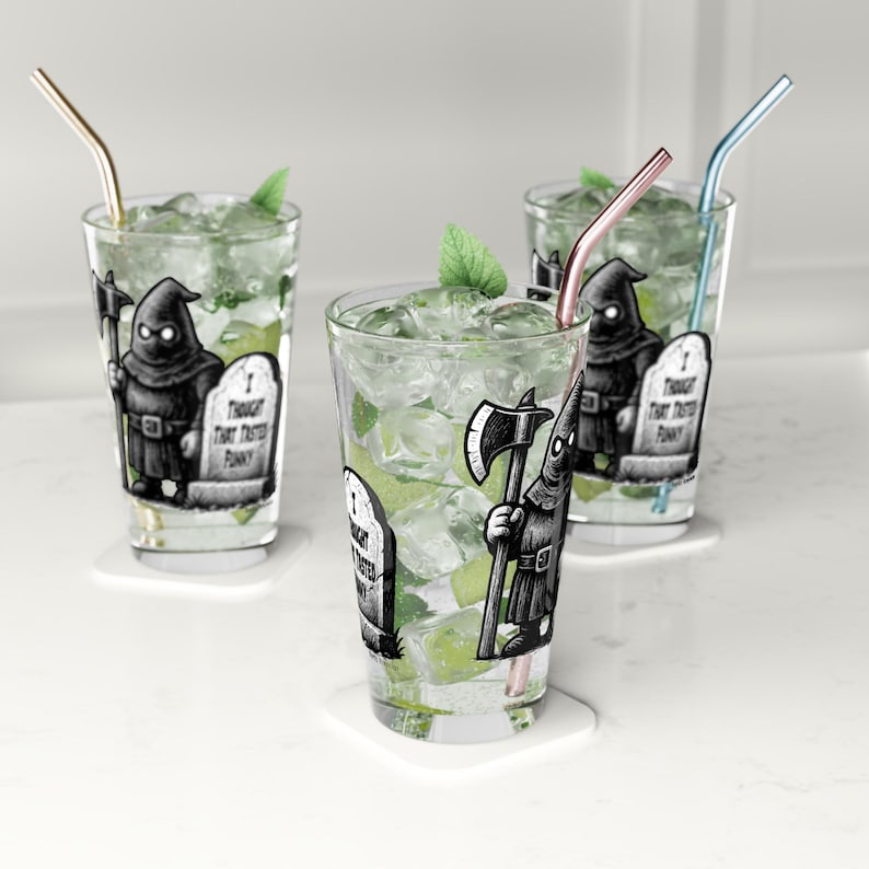 Snarky Sympathys Pint Glass: Ghoulish Humor Drinkware