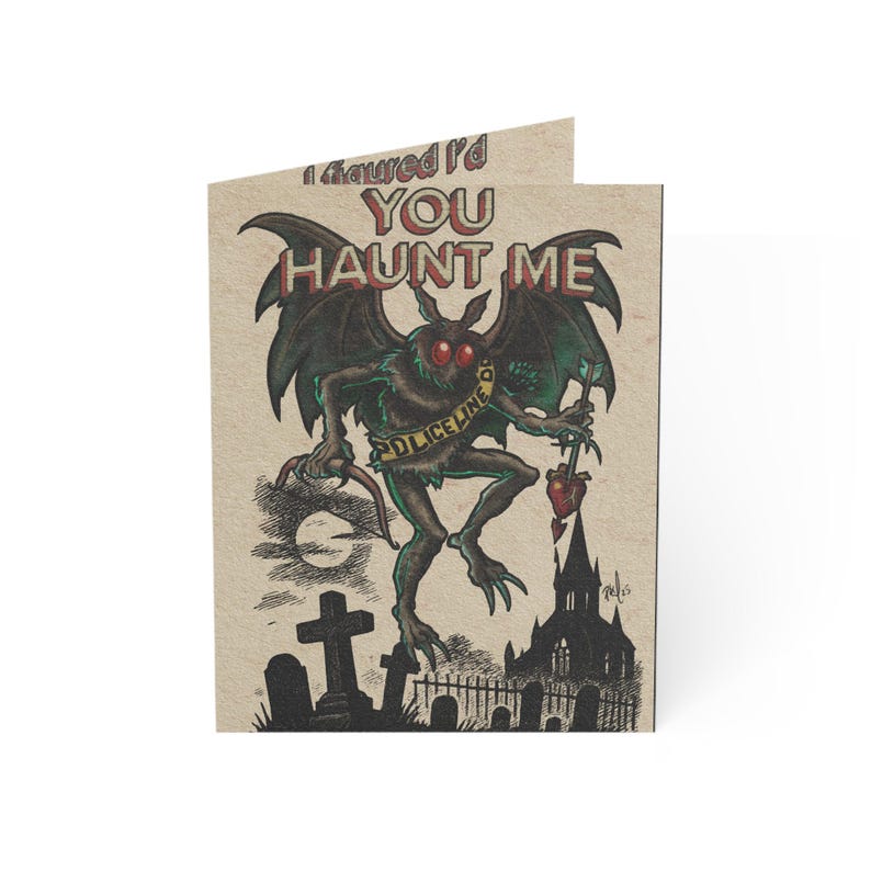 Mothman Anti-Valentine Card: Gothic Horror Romance Greeting image 6