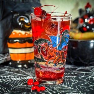 Jersey Devil Pint Glass: Gothic Cryptid Cocktail Recipe Drinkware
