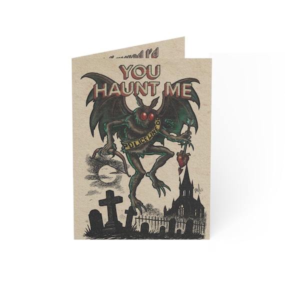Mothman Anti-Valentine Card: Gothic Horror Romance Greeting