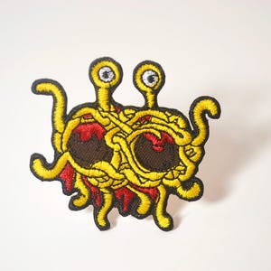Patches do Monstro de Espaguete Voador, Patch Bordado do Monstro de Espaguete para Roupas, Projetos, Jaquetas e Chapéus DIY, Engraçado
