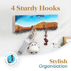 Key holder for wall, Key hooks, Key rack, Key hanger, Beach house key holder, Beach driftwood,  Birthday gift, Ocean wall art,
