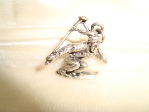 40's Ski Charm Sterling Silver