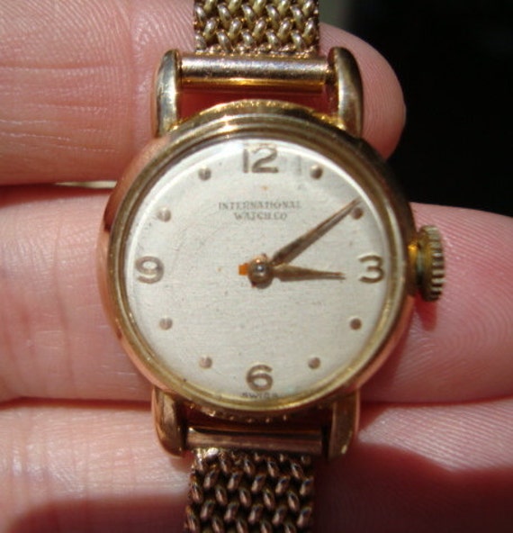 50's IWC Ladies Gold Watch International Watch Com