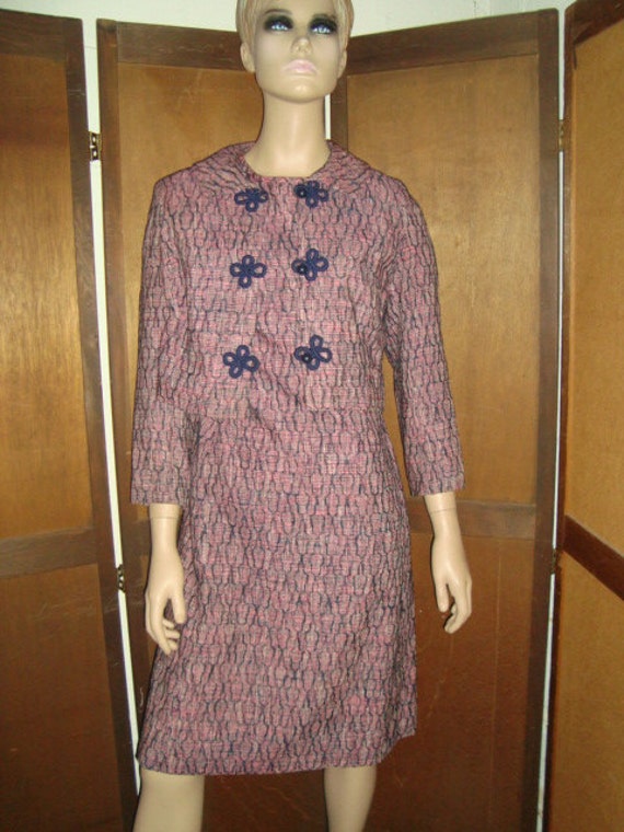 60's Hot Pink & Navy Suit