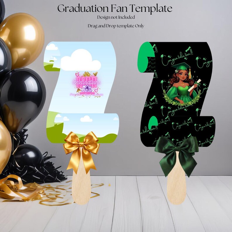 Graduation Fan Template, Canva Editable, Scroll Fan - Etsy