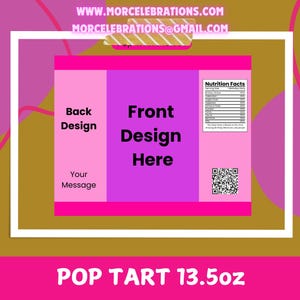 Editable Poptart Party Favor Template: Printable Blank Design (Canva)