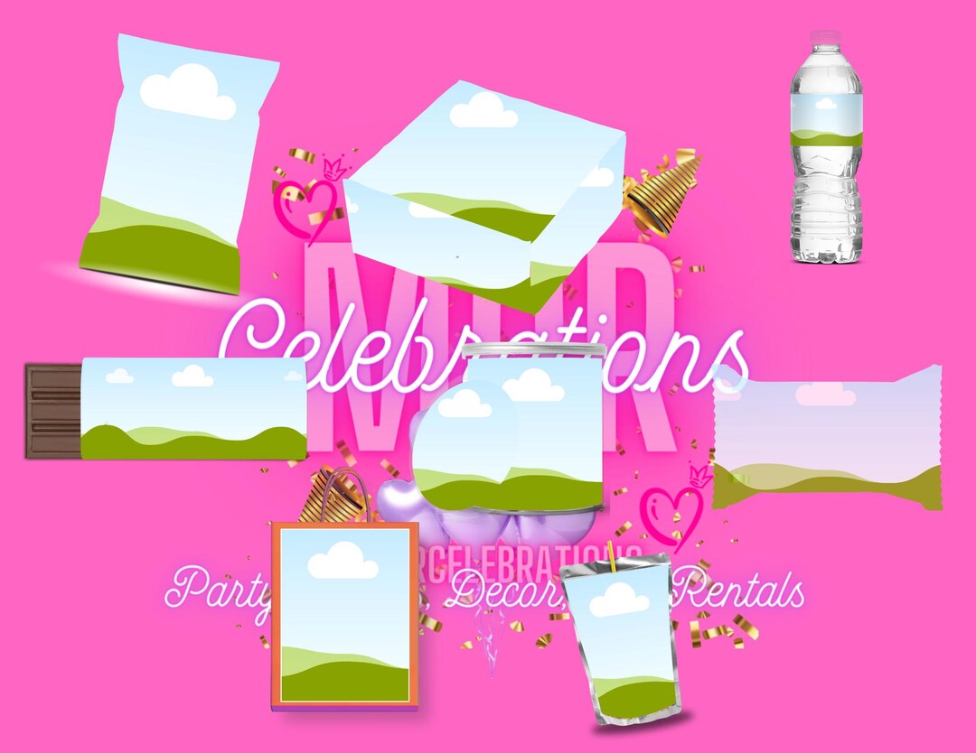 Editable Blank Party Favor Template, Party Favor, Blank Template