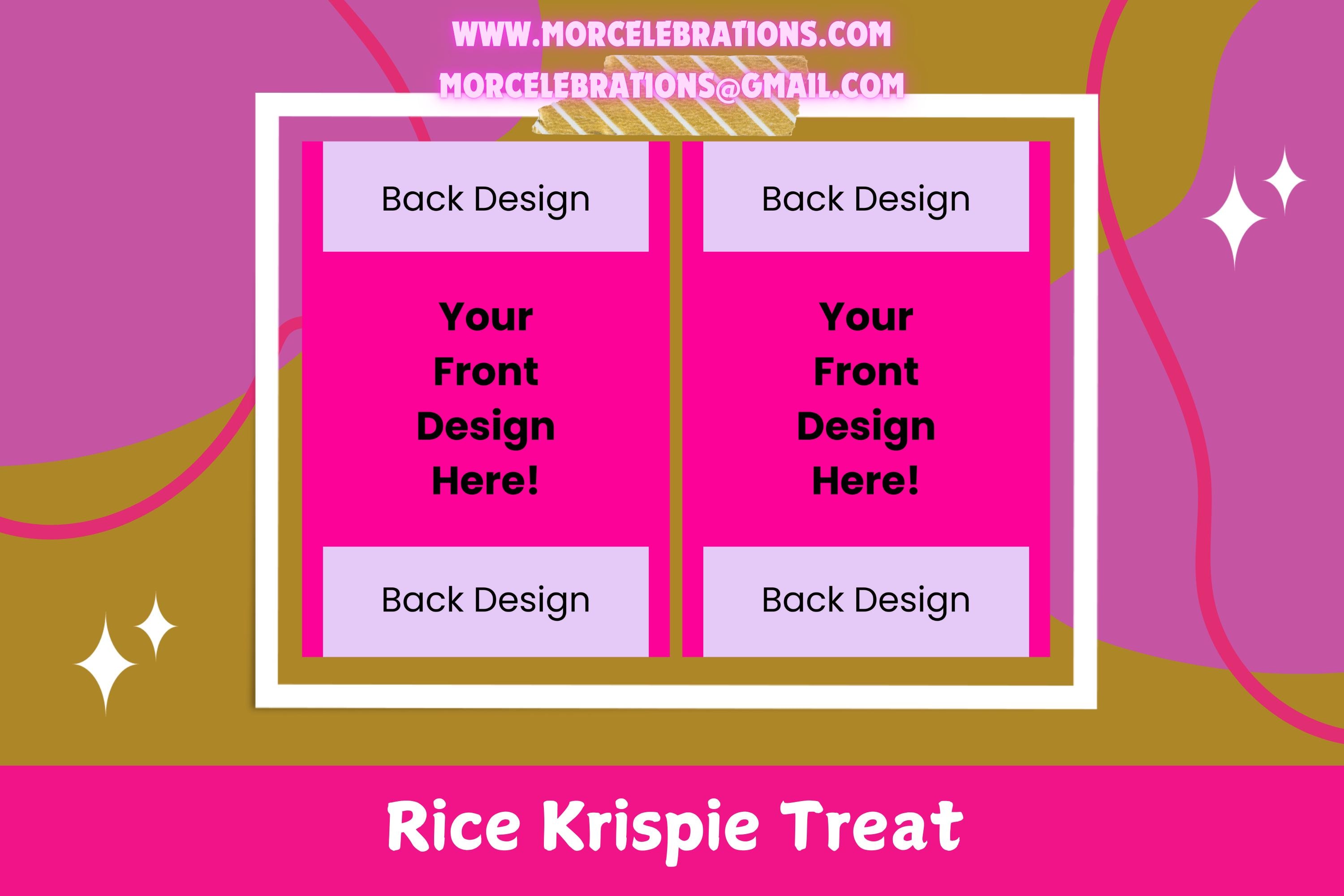Editable Blank Party Favor Template, Party Favor, Rice Krispie Template