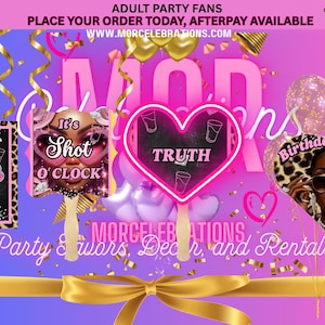 Pacote de festa para adultos: copos personalizados, copos de shot e lembrancinhas