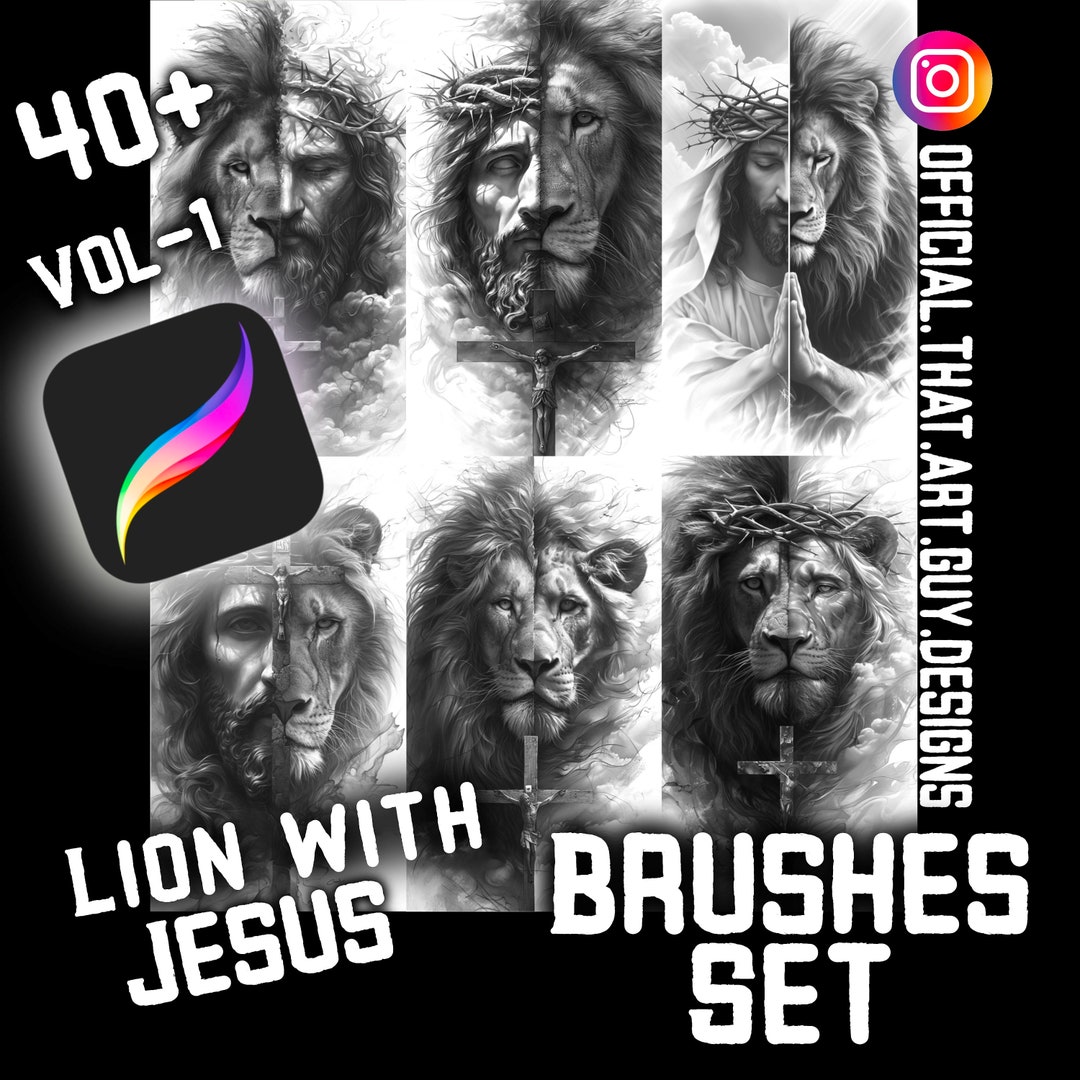 40+ Jesus Christ and Lion Procreate Brush Set, Stamps, and Designs ...