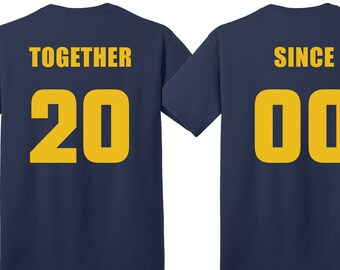 Los Angeles Rams FOOTBALL  ‘MARRIED SINCE’  set of 2 Matching Tees for parties, tailgating, game day