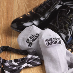 Father of the Bride Wedding Socks 'Of All Our Walks This Is My Favorite'™ Sentimental Wedding Gift for Dad, Walking Down the Aisle image 1