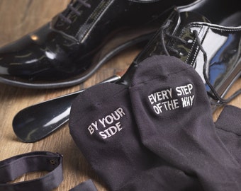 Father of the Bride Wedding Socks -"By Your Side Every Step of the Way" - Sentimental Wedding Gift for Dad, Walking Down the Aisle