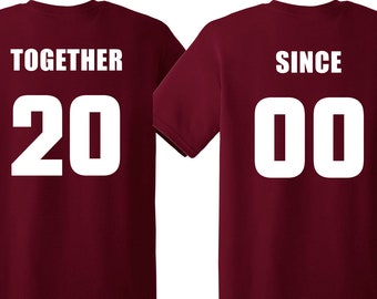 Arizona Cardinals FOOTBALL  ‘MARRIED SINCE’  set of 2 Matching Tees for parties, tailgating, game day