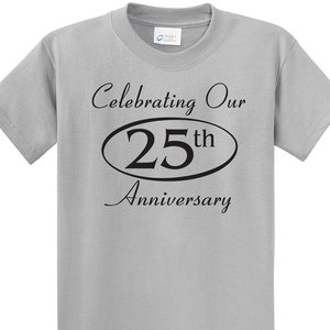 25th SILVER Anniversary gift in Silver Couples T-Shirts, MARRIED SINCE set of 2 Matching Tees image 2