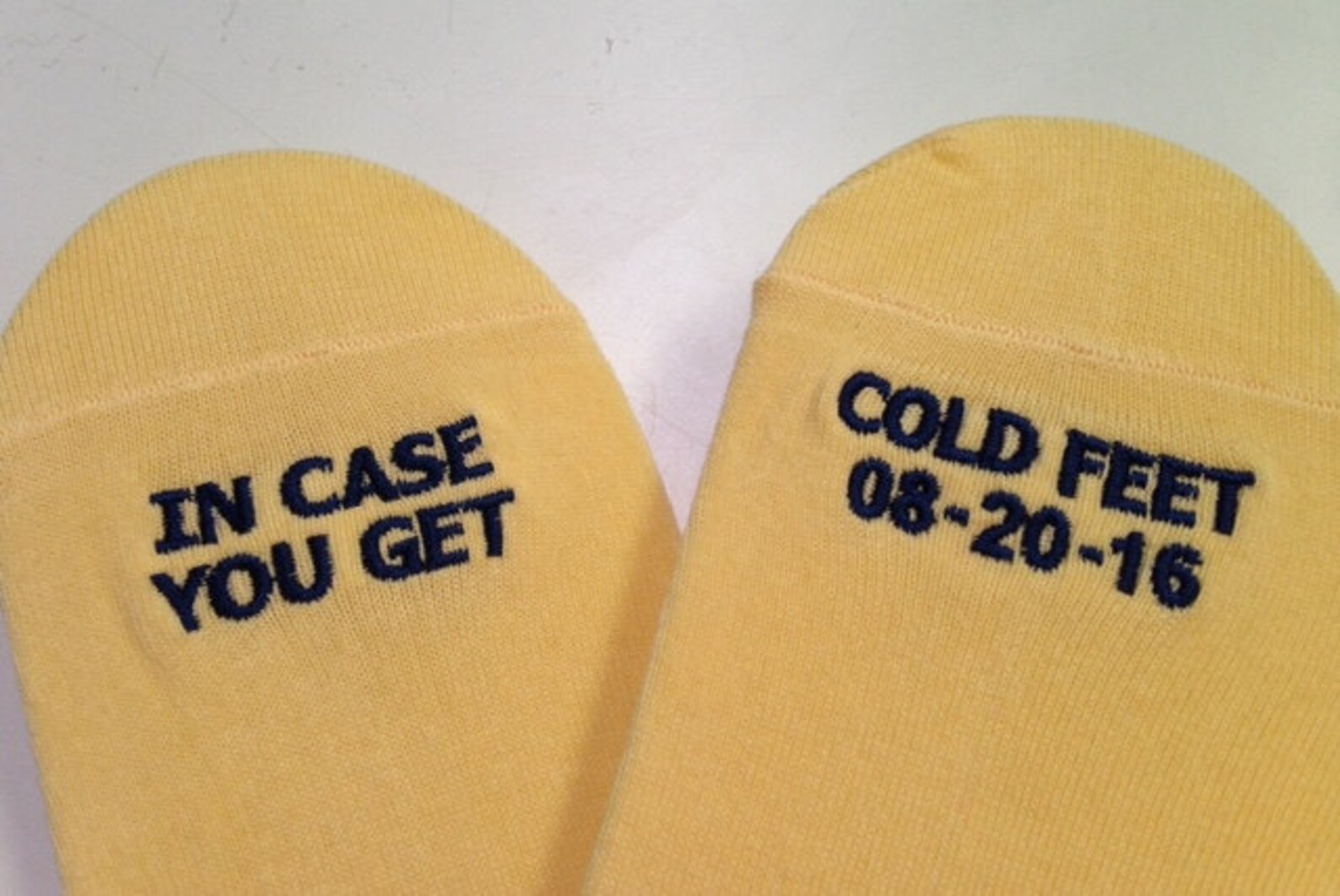Grooms Socks in Case You Get Cold Feet With CUSTOM DATE Cute Etsy