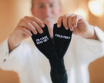 Embroidered Grooms Socks ‘in case you get cold feet’ best wedding gift wedding idea grooms gift weddings wedding