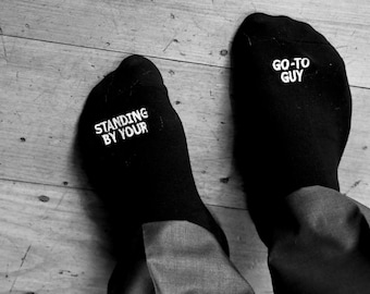 Groomsman or best man gift "Standing By, Your Go-To Guy™ Wedding Gift, Mens Wedding Socks Gift from Bride, Groom Wedding Attire Accessory