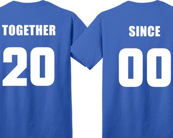 Buffalo Bills  ‘TOGETHER SINCE’  set of 2 Matching Tees for parties, tailgating, game day